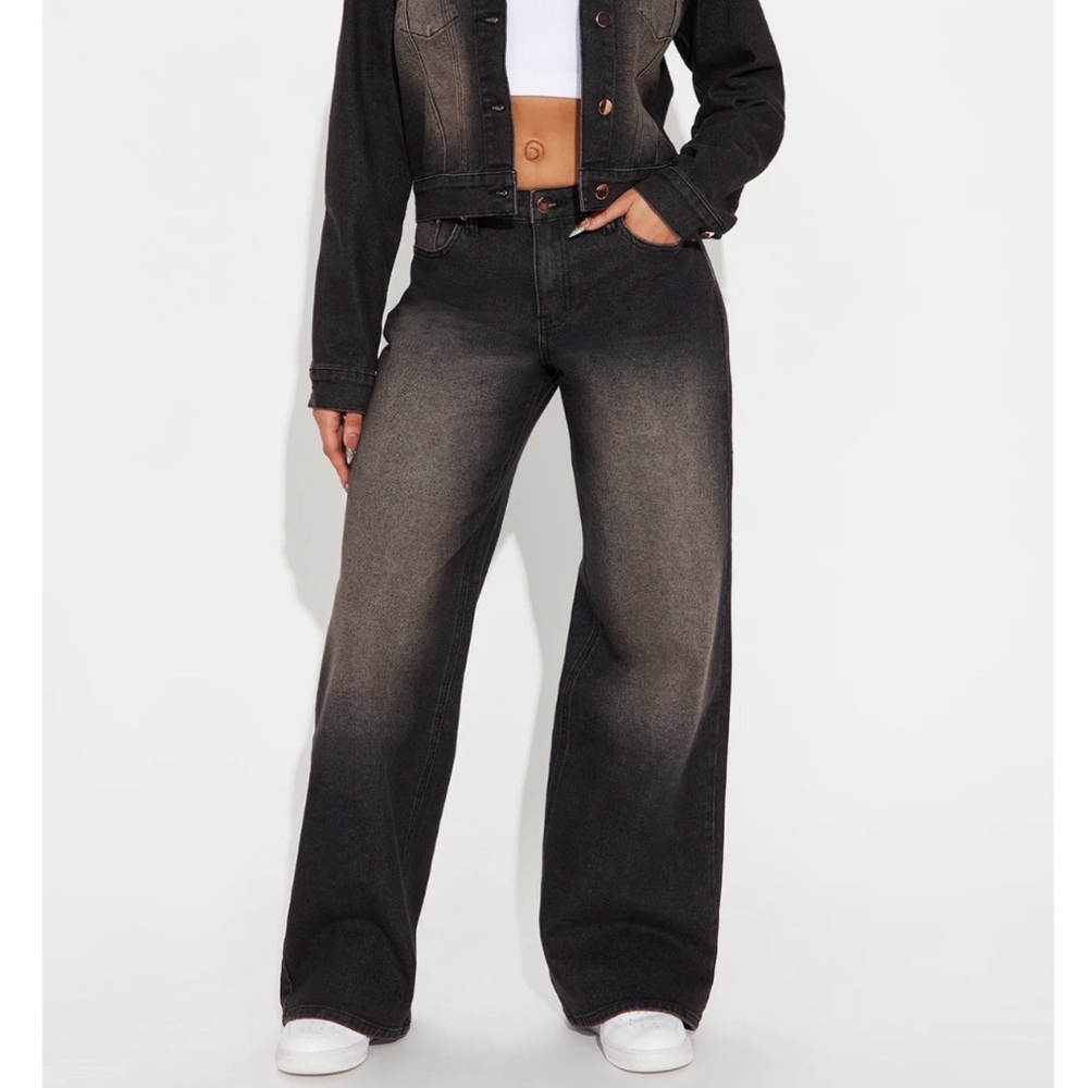 Fashion Nova Black Wide Leg Jeans